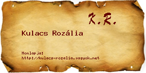 Kulacs Rozália névjegykártya